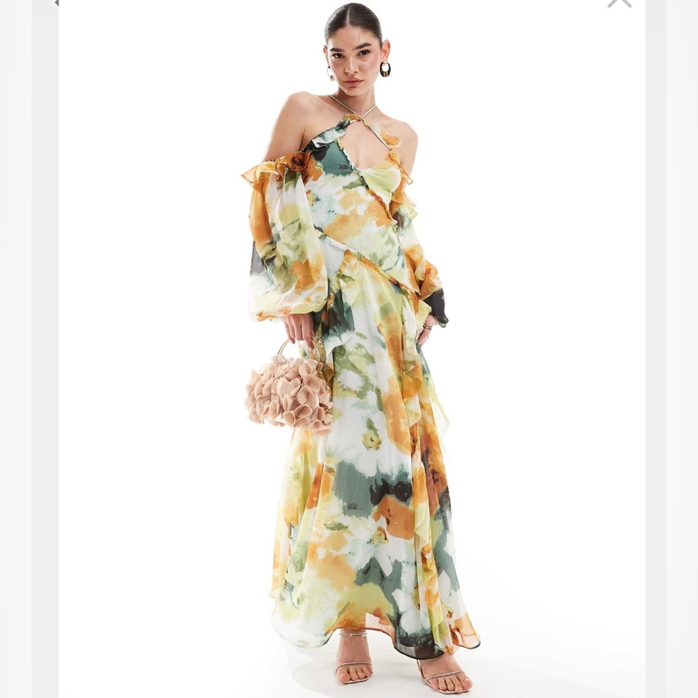 ASOS DESIGN Cold Shoulder Maxi Dress